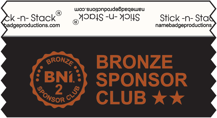 Black  and Bronze Sponor Ribbon Club 2 Sponsor