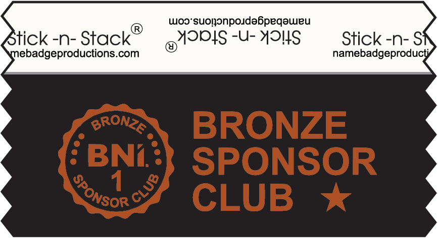 Black  and Bronze Sponor Ribbon Club 1 Sponsor